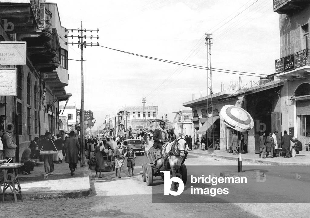 Street in Gaza territory in december 1956 Israel Palestine
