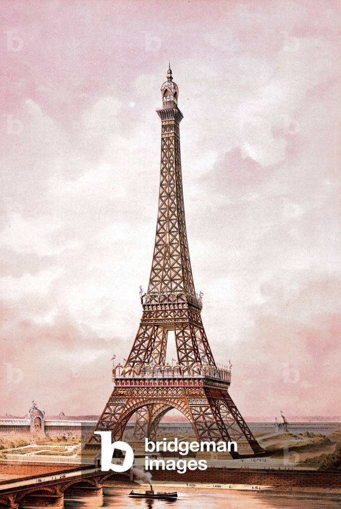 Eiffel tower built by French engineer Gustave Eiffel in 1887 - 1889 for world fair in Paris in 1889