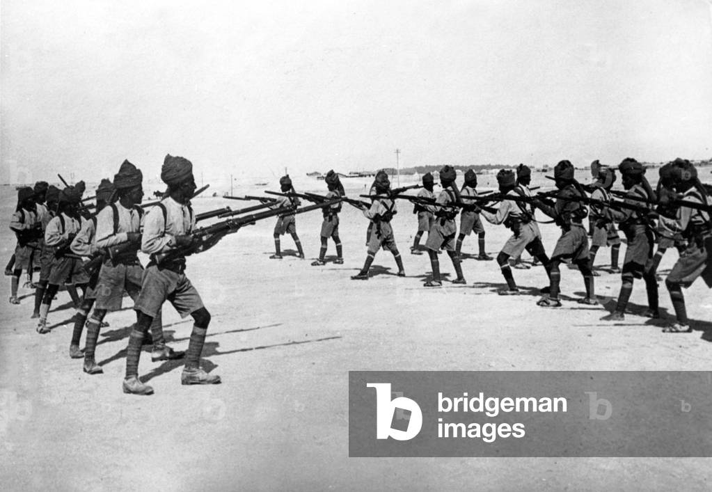 Indian soldiers during training at Ferry post camp near Ismailia in Egypt (at that time under english protectorate) in the great war