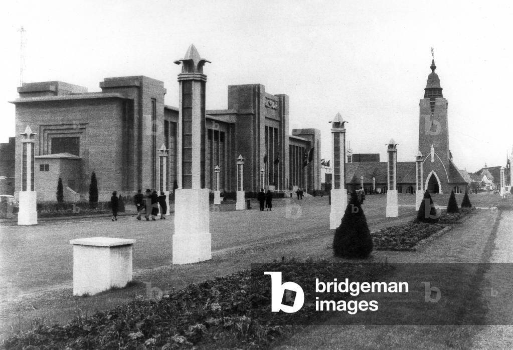 Exhibition of social progress in Lille (and also Roubaix) in France in june july 1939 : Notre-Dame-des-Arts church by Cesare Baggio