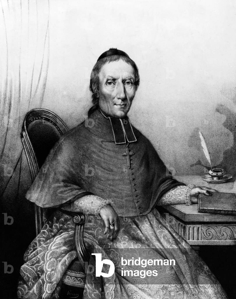 Monseigneur Paul Therese David d'Astros archbishop of Toulouse in 1830-1851, cardinal in 1850, engraving