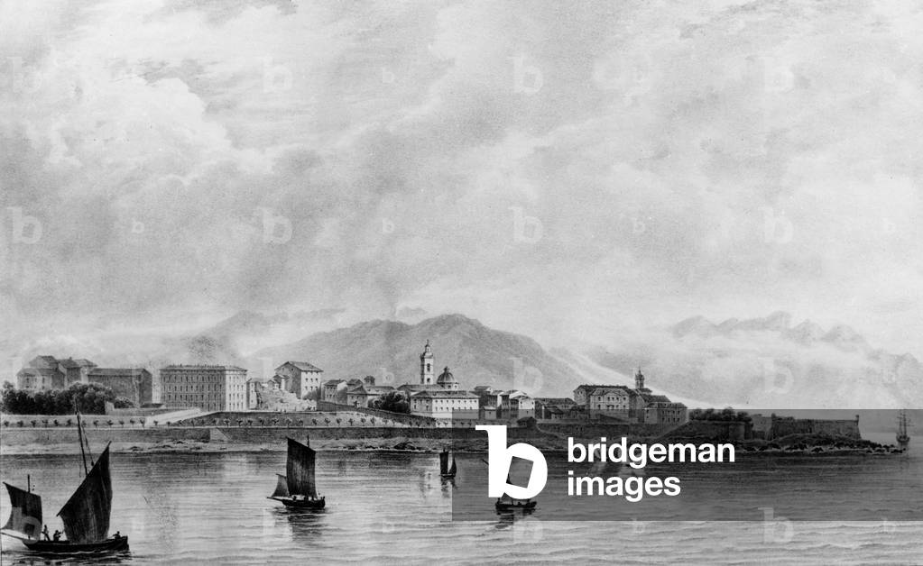 Ajaccio in Corsica (France), engraving, 19th century