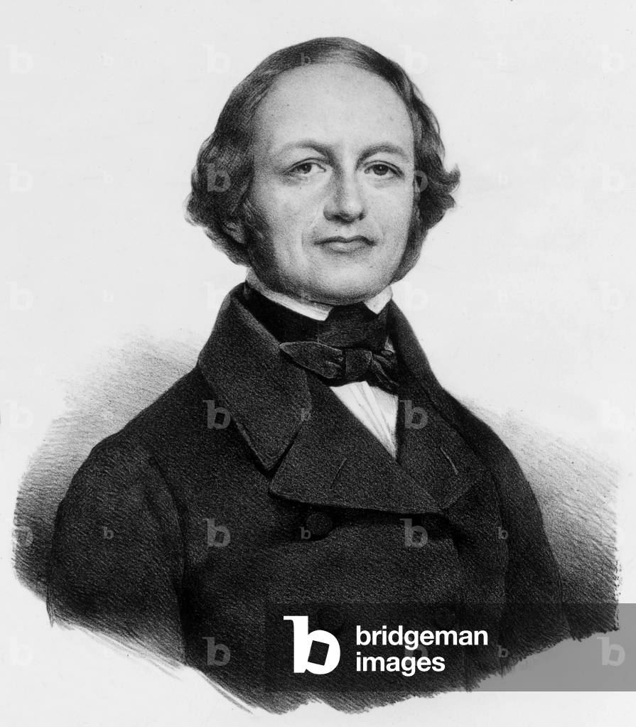 Henri Herz (1803-1888) austrian pianiste, founder of a shool of piano and music theatre in Paris, engraving by Grevidon