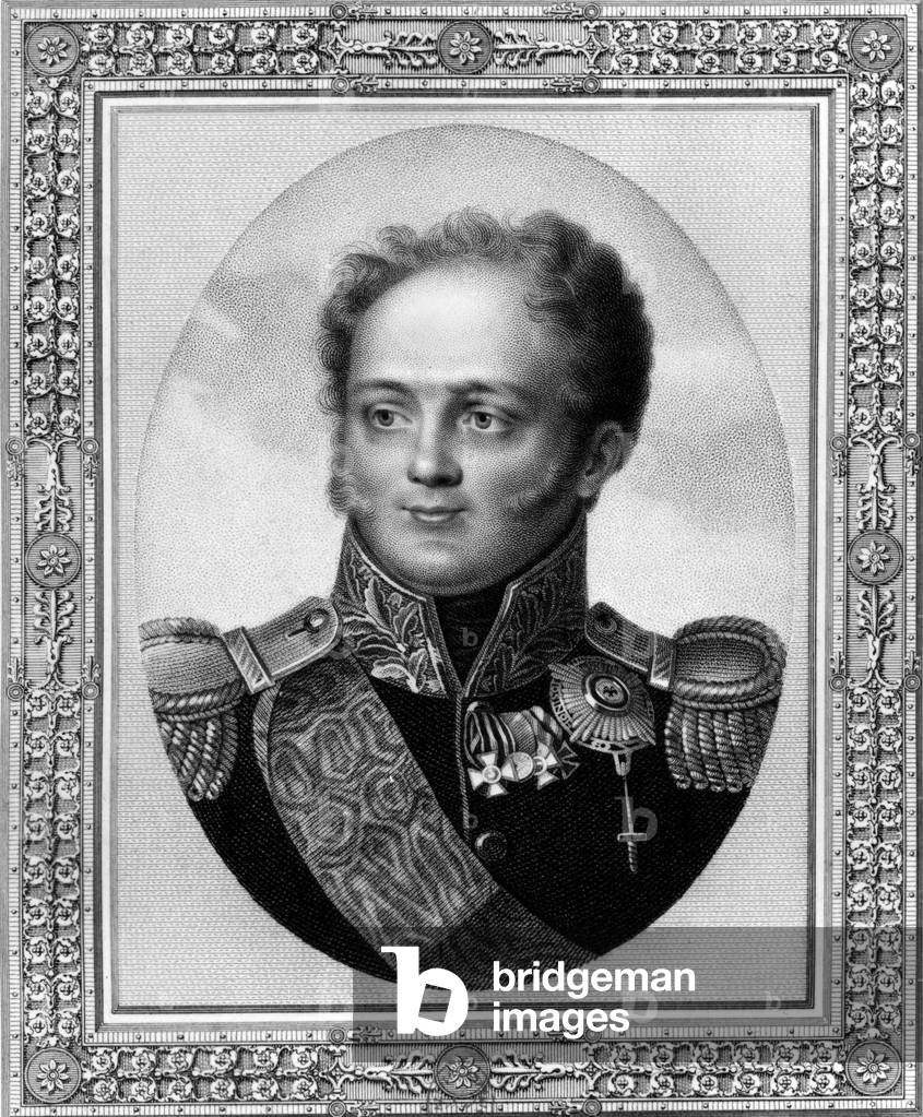 Alexander 1st (1777-1825) czar of Russia in 1801-1825, engraving by Mecou after Benner