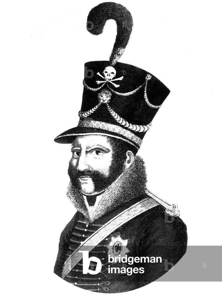 duke Friedrich Wilhelmvon Braunschweig-Oels (1771-1815) prussian officer, engraving