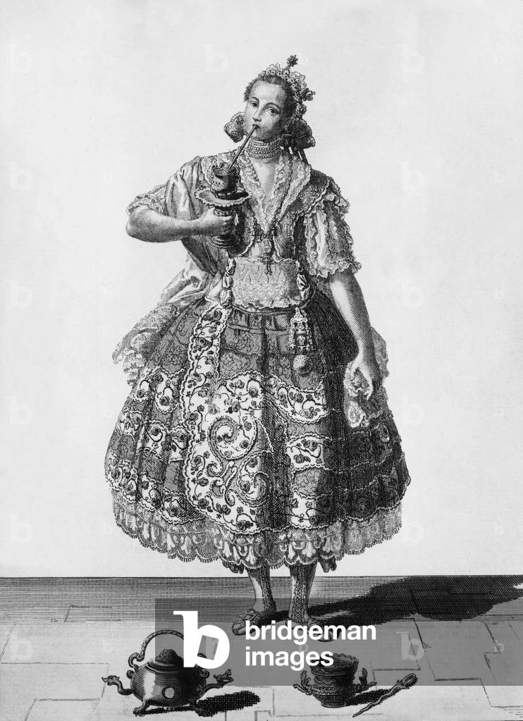 Peruvian woman, engraving, c. 1830-1840