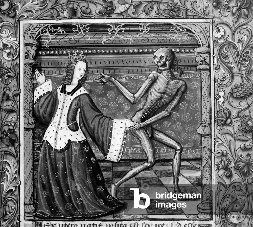 Dance of death : the death and the empress, illumination, 15th century