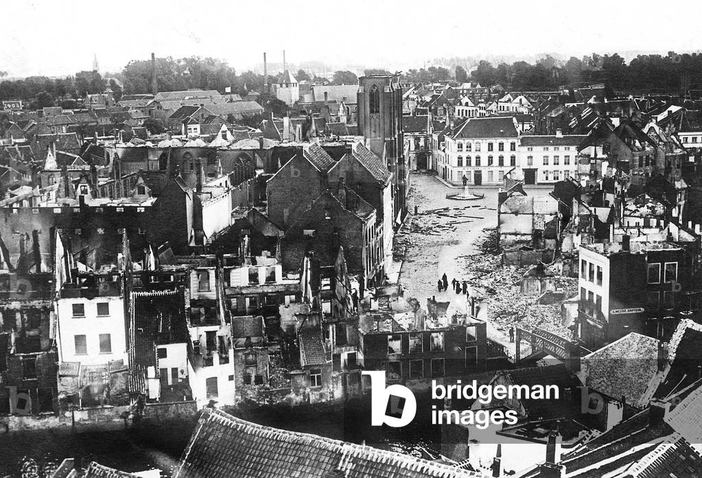 View of Termonde, Belgium, after bombing, 1914