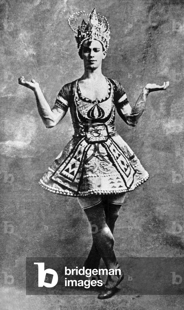 Vaslav Nijinsky (1890-1950) russian dancer of polish origins here in ballet Le Dieu Bleu 1912