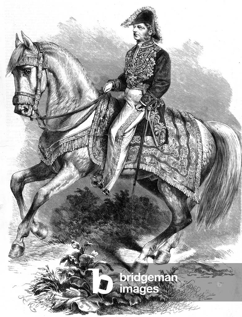 Friedrich Ferdinand Beust (1809-1886) austrian politician, prime minister in 1853-1866, engraving
