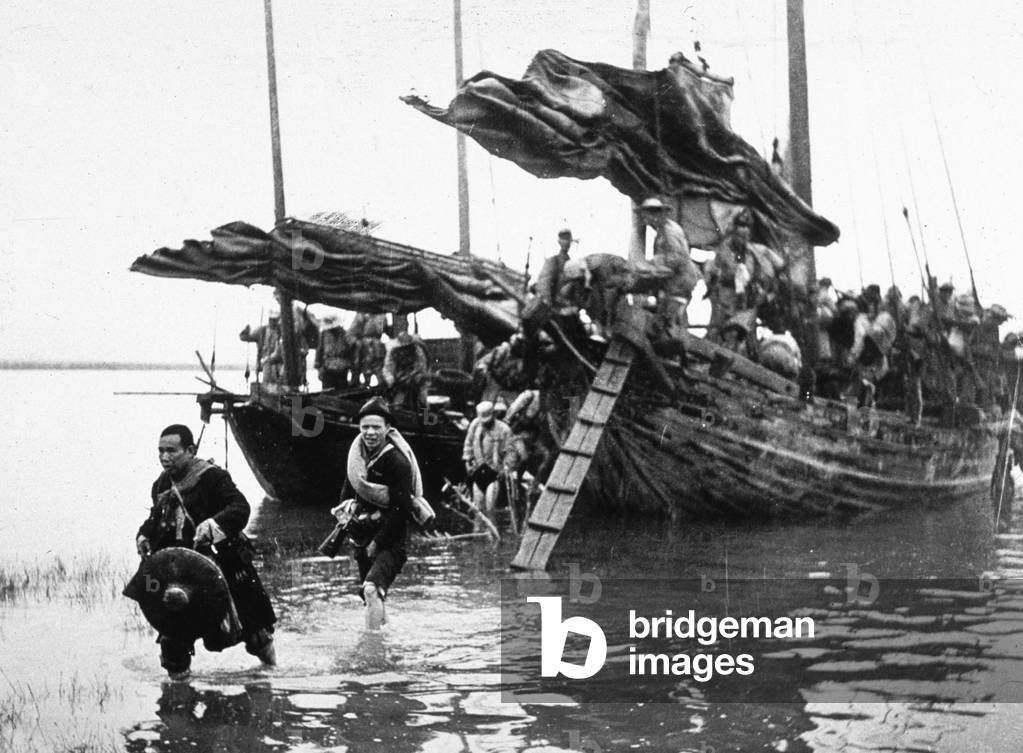 Nationalist chinese prisoners at border between China and Tonkin (Indochina) january 1950
