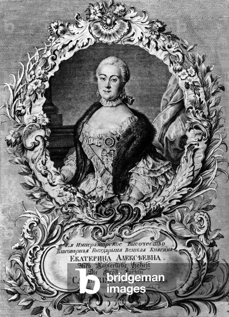 Catherine II the Great (1729-1796) empress of Russia in 1762-1796, engraving