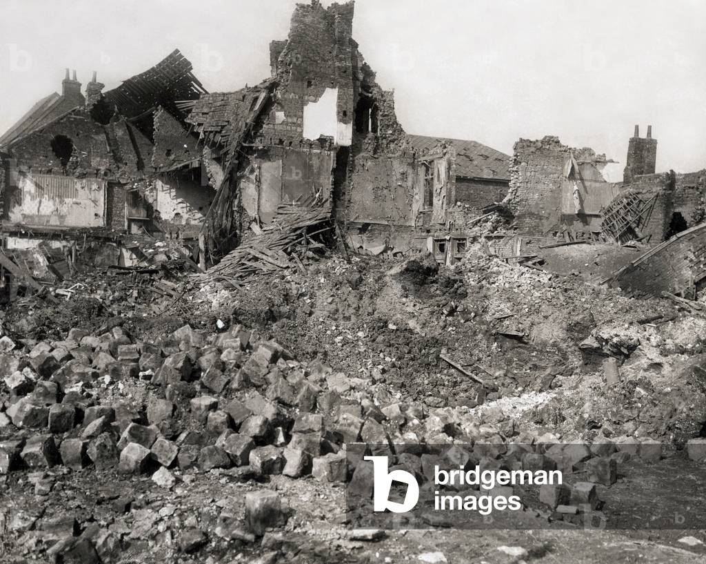 Church in Bapaume (Pas-de-Calais, France) destroyed by English during battle of Somme in 1916