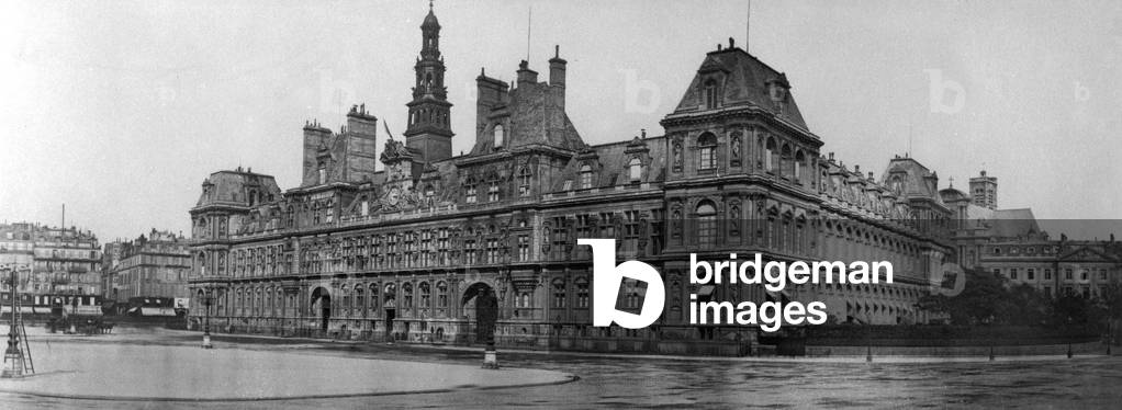 View of Paris town hall in 1867