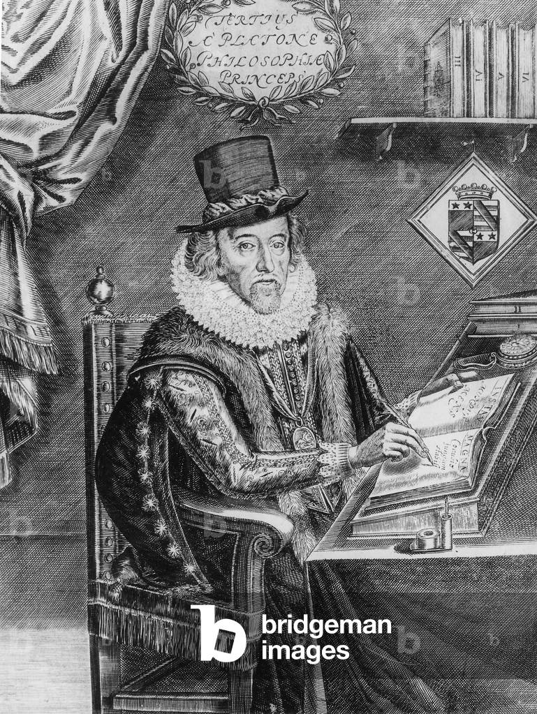 Francis Bacon (1561-1626), Baron of Verulam, Viscount St. Albans, english politician and philosopher, engraving