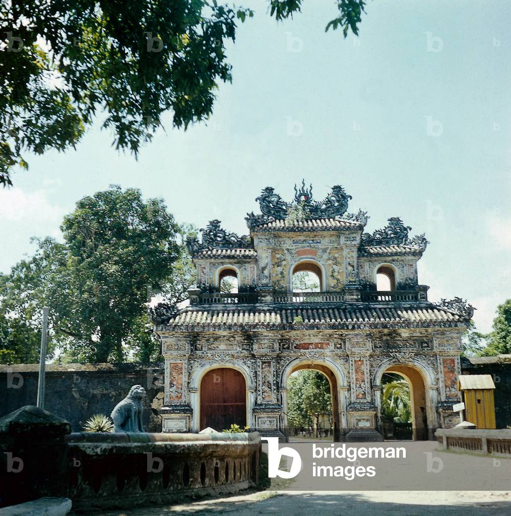 Imperial palace : the Citadel door ion Hue, center of Vietnam, c.1960