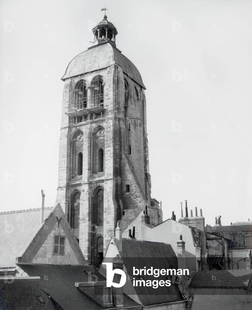 Viex of the bell tower of saint Martin abbey in Tours