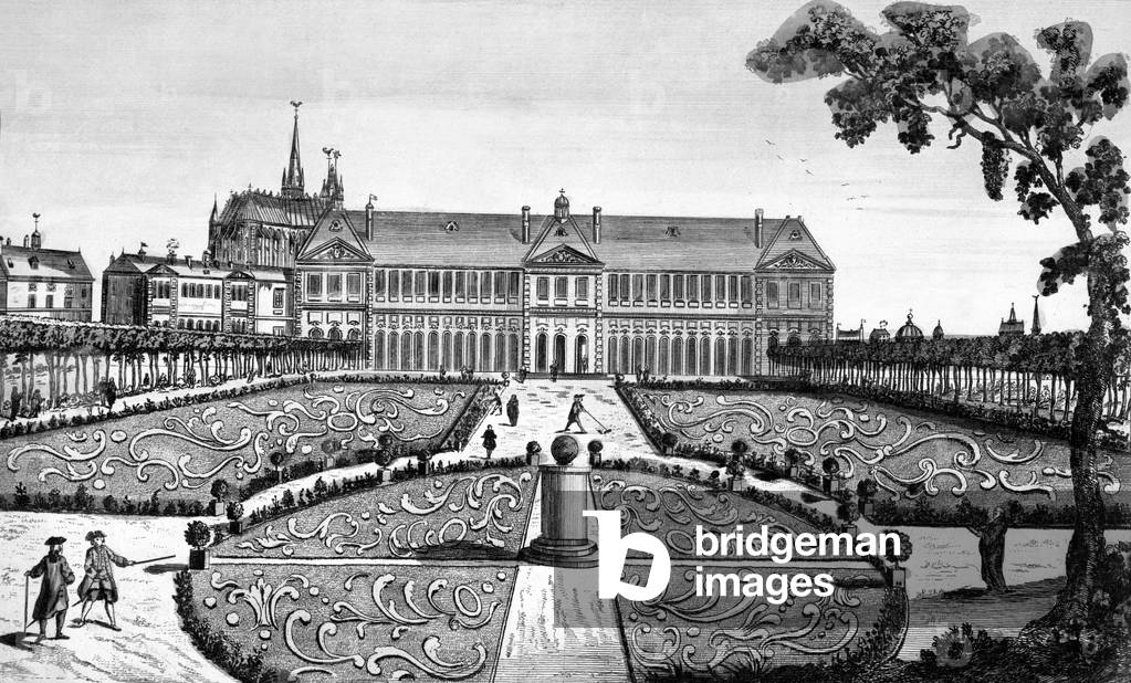 Saint Denis abbey, France, 18th century, engraving
