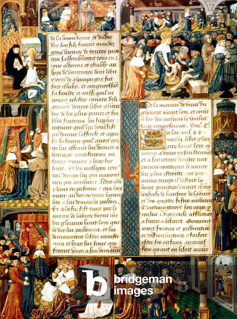 Different episodes of life of French king Saint Louis (1214-1270), French illumination, 15th century