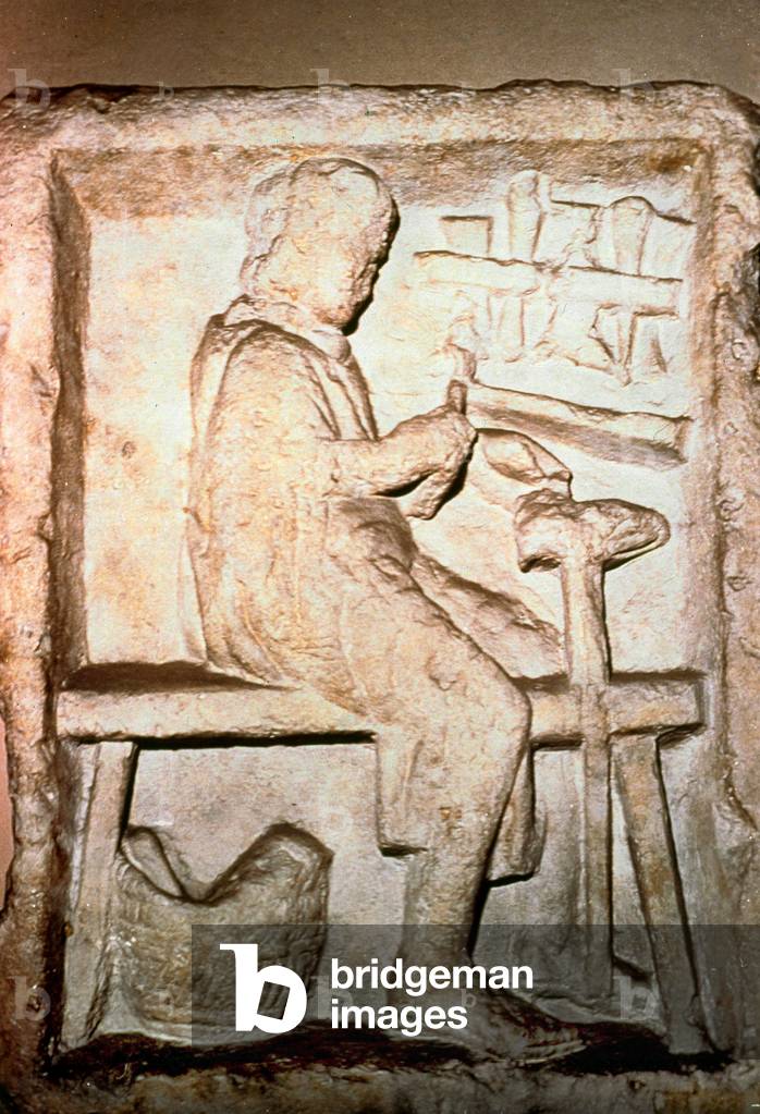 Clog maker, Gallo-Roman low relief (1st century BC-4th century AD)