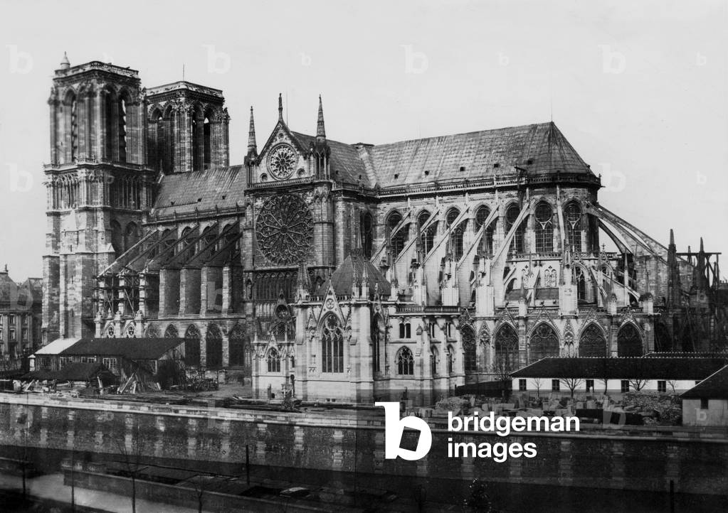 Notre Dame cathedral in Paris, late 19th century