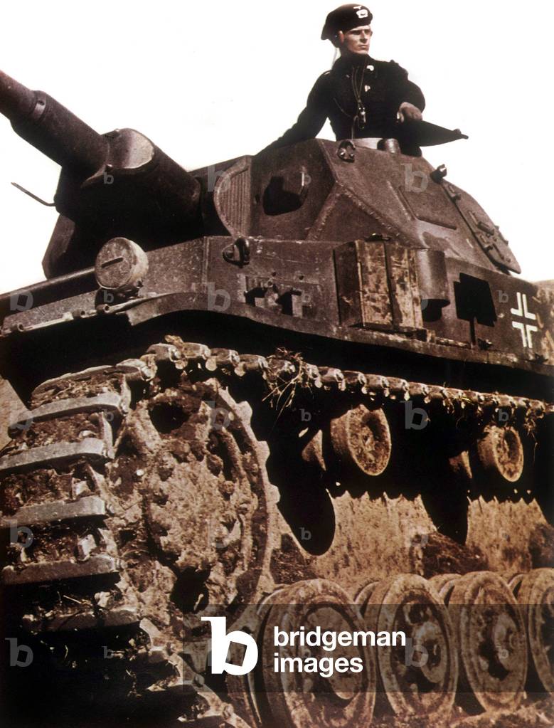 Battle of France : german soldier on a tank in France in may 1940