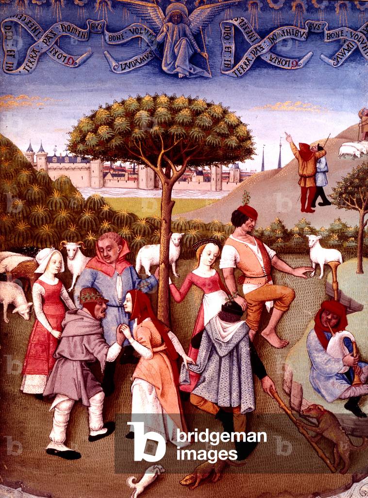 Pastoral dance and announces to the shepherds is a enluminure extracted the manuscript entitled 