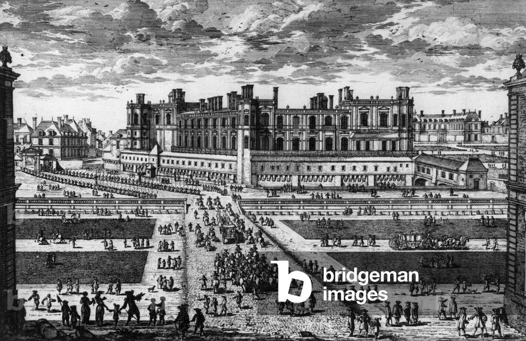 Castle of Saint Germain en Laye, royal residence, (France), engraving by Perelle, 17th century