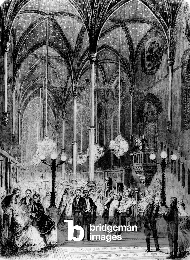 scientific night at the National Conservatory of Arts and Crafts in Paris october 29, 1864, at the time of the 2nd Empire (1852-1870), engraving