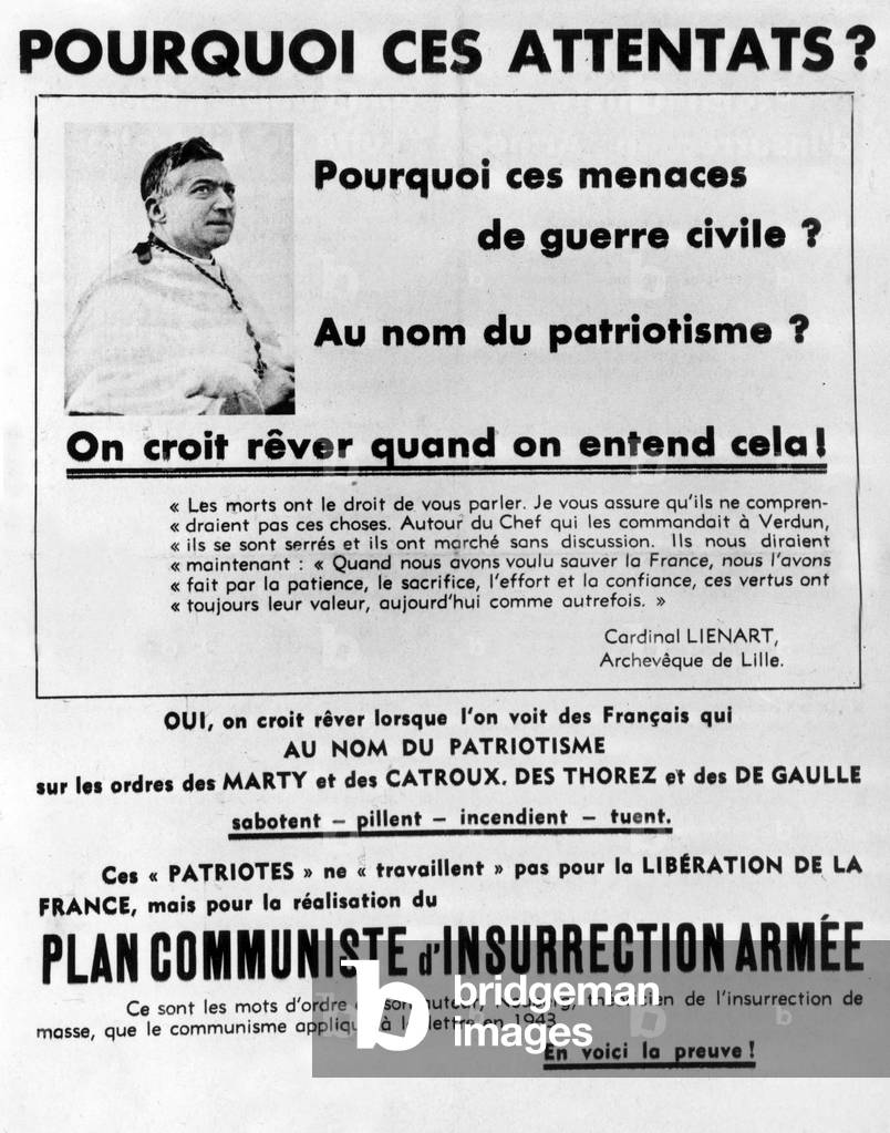 French propaganda poster of French army gainst terrorism (resistance) 1943