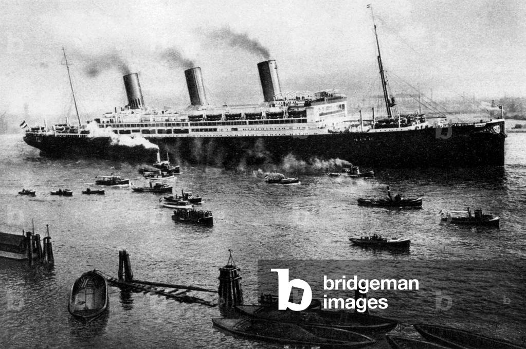 Entry of the United States into the war in april 1917 : the confiscated giant steamer Vaterland of the Hamburg-America line