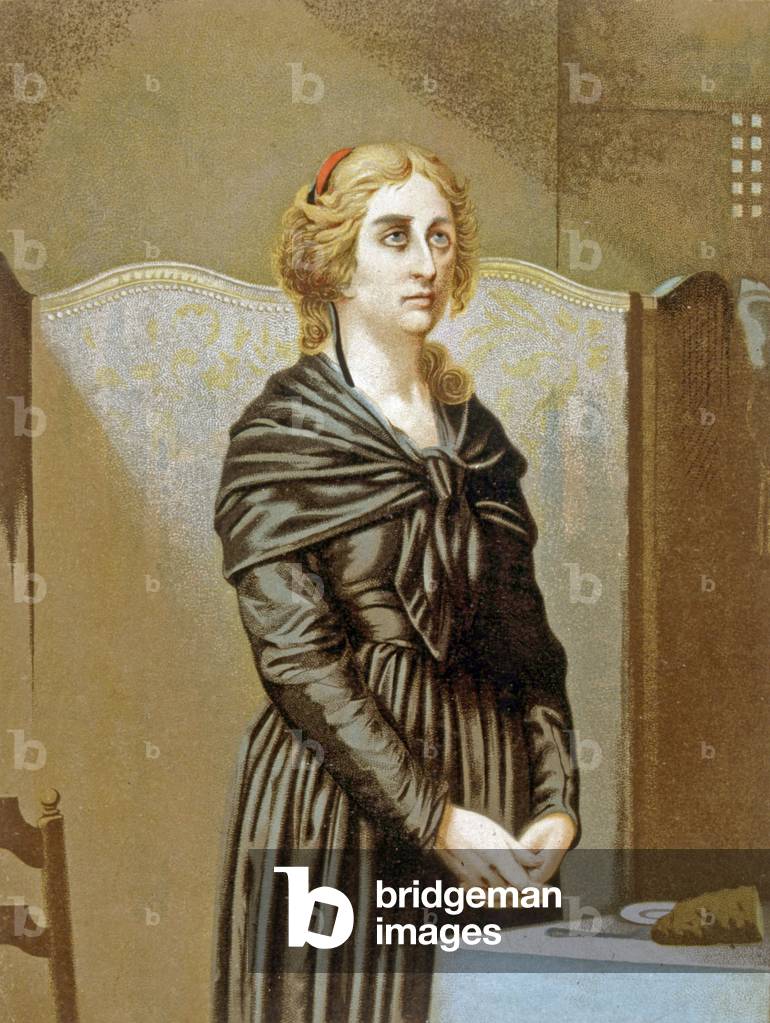 Marie-Antoinette prisoner at the Conciergerie in 1793, 1890 (engraving)