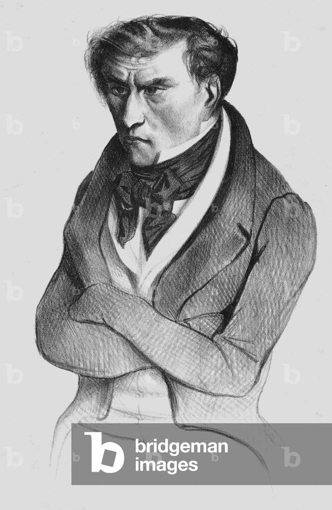 Martin, jailer of mount Saint Michel in 1833, engraving by Becquet