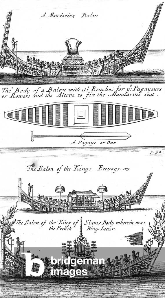 Various chinese junks engraving from 