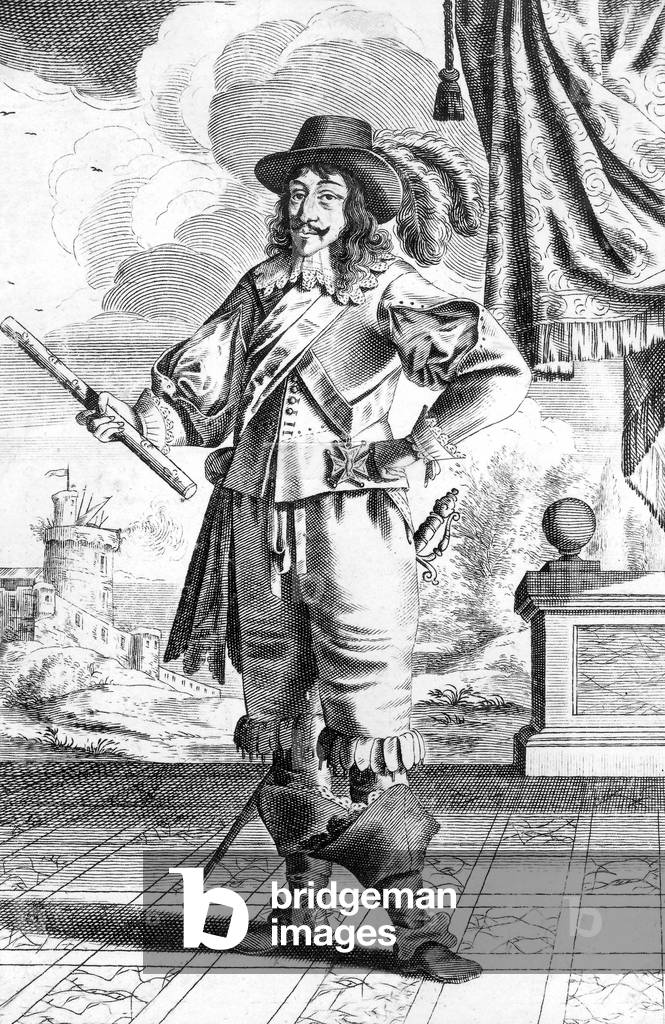 French king Louis XIII (1601-1643) engraving