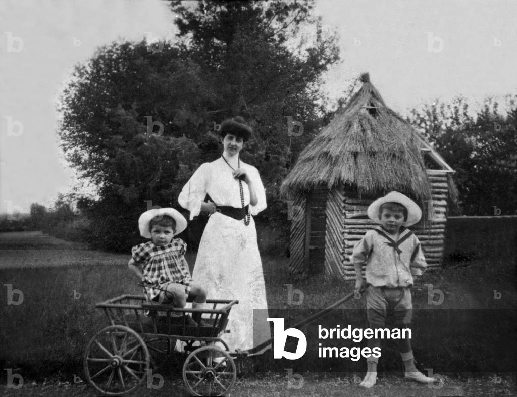 Antoine de Saint Exupery (r, 1900-1944) here as a child with his mother and one of his sisters c. 1905