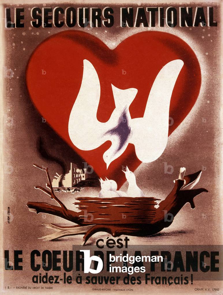 French propaganda poster for the Secours National (national relief service), ww2
