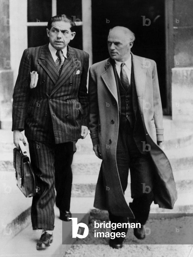 May 7, 1946 : after referendum (constitution project was rejected), meeting of ministers : here Charles Tillon and Edmond Michelet