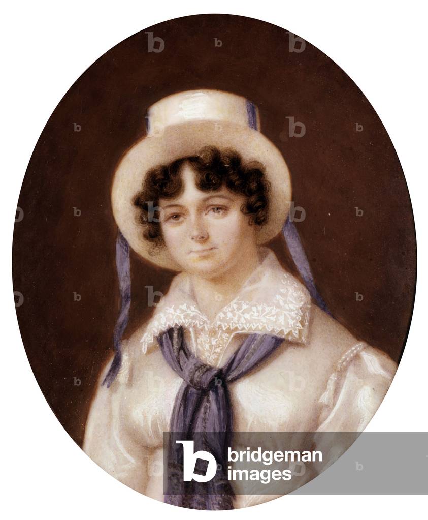 Sophie Dawes (1795-1840) baroness of Feucheres, english adventuress, mistress of last prince of Conde, miniature