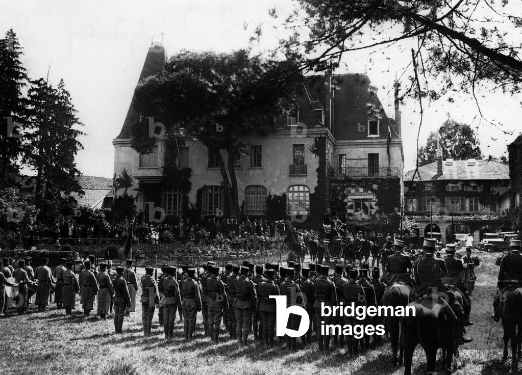 funerals of general Louis Hubert Lyautey (1854-1934) on july 29, 1934 : Thorey-Lyautey castle in Lorrain