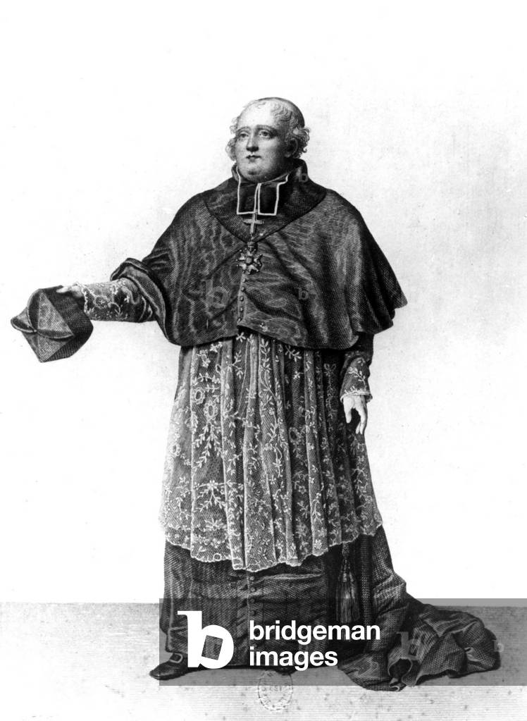 Cardinal Joseph Fesch (1763-1830) archeveque de Lyon and uncle of NapoleonBonaparte, engraving