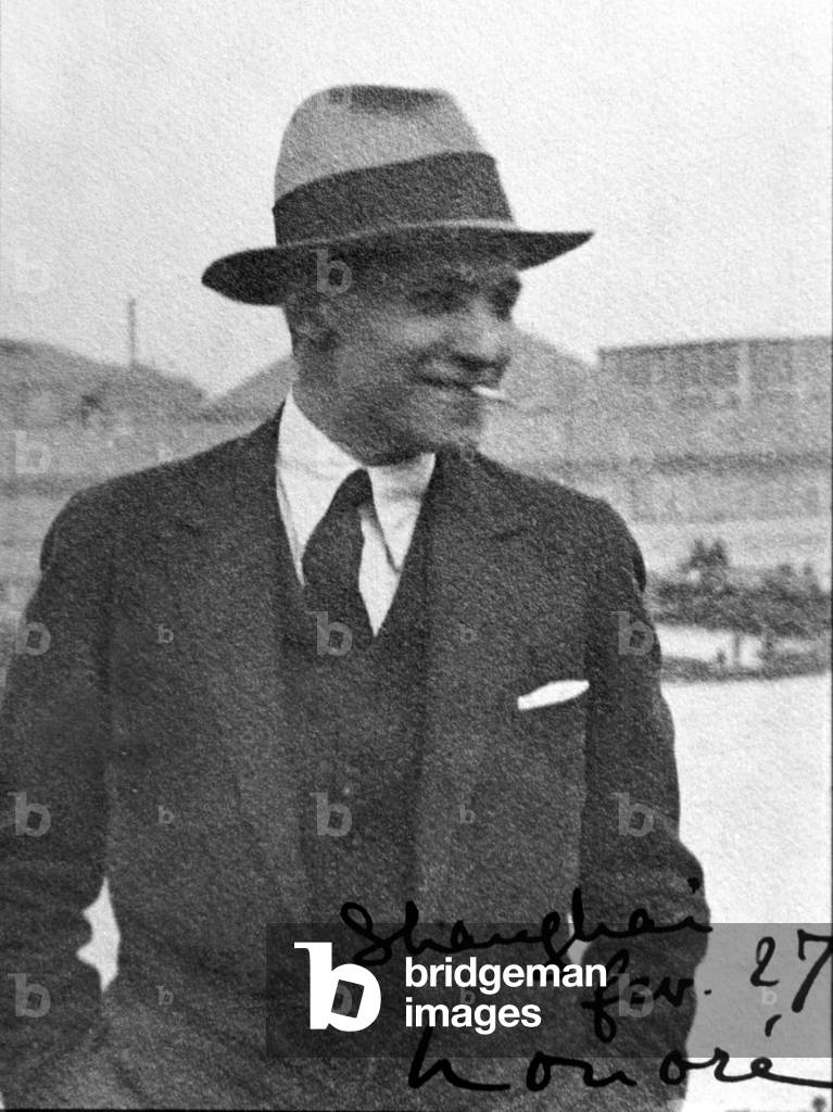 In Shangai, on february 27, 1927, sub-lieutenant Henri Honore d' Estienne d' Orves (1901-1941), in civilian clothes, at the end of his stay in China as aide-de-camp of admiral commanding naval French forces in Far East