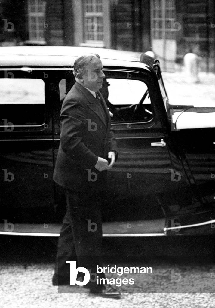 Roger Salengro, Interior minister, arriving at the conference between worker and employers' representatives with LeonBlum, head of French government, and LeonJouhaux, secretary of CGT (Trade Union Confederation) on june 7, 1936