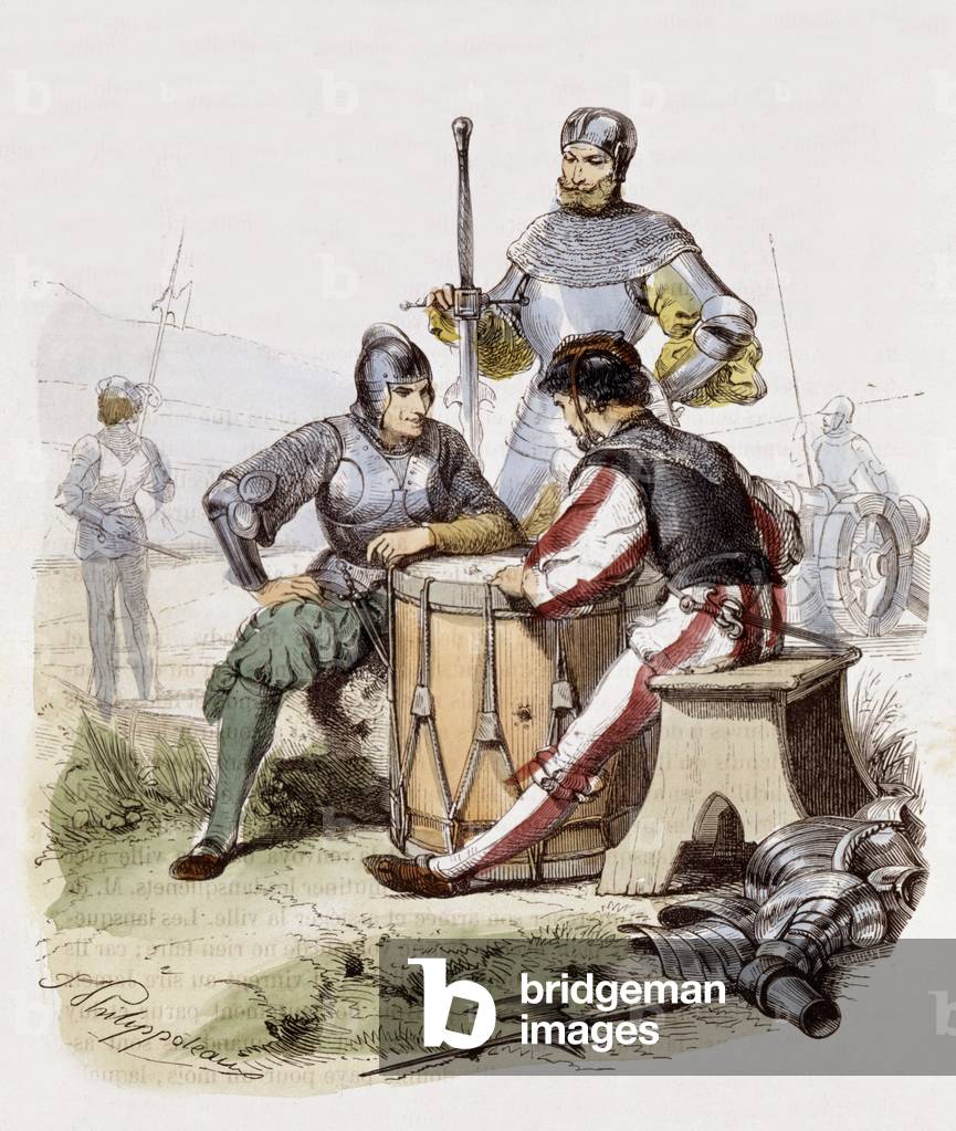 Infantry in 1500-1530, engraving after Felix Philippoteaux (19th century)