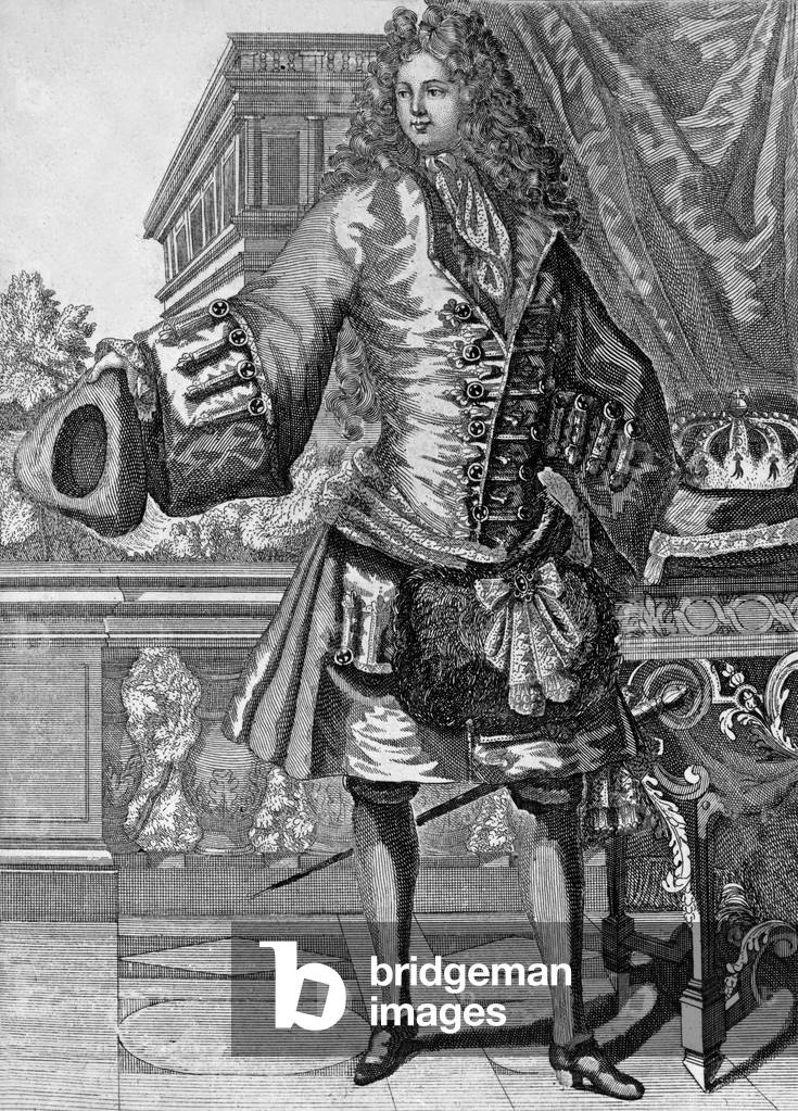 George 1er (1660-1727) king of England in 1714-1727, French engraving