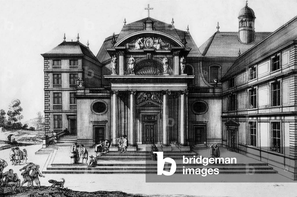 The church of Port Royal convent in Paris (jansenism), engraving