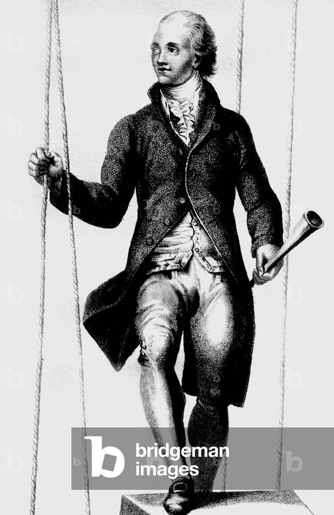 Joseph , inventor of hot air ballon, engraving