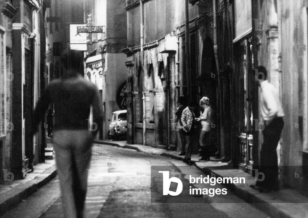 Prostitutes in a street in Paris in1972
