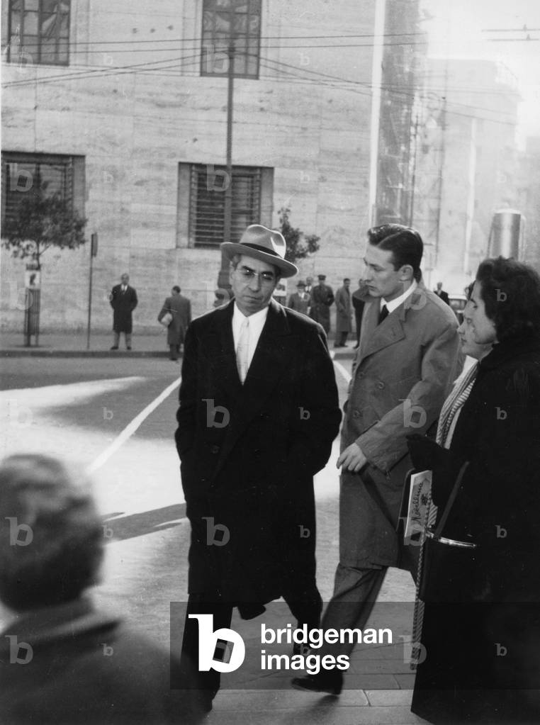 Lucky Luciano (1897-1962) mafisiso, in Naples on november 19, 1954