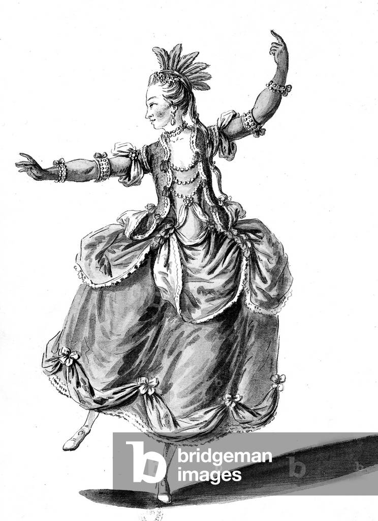 ballet dancer in 1771, engraving